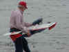 Larry Laird launching the Seamaster