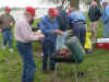 Larry Laird checking out the hot dogs